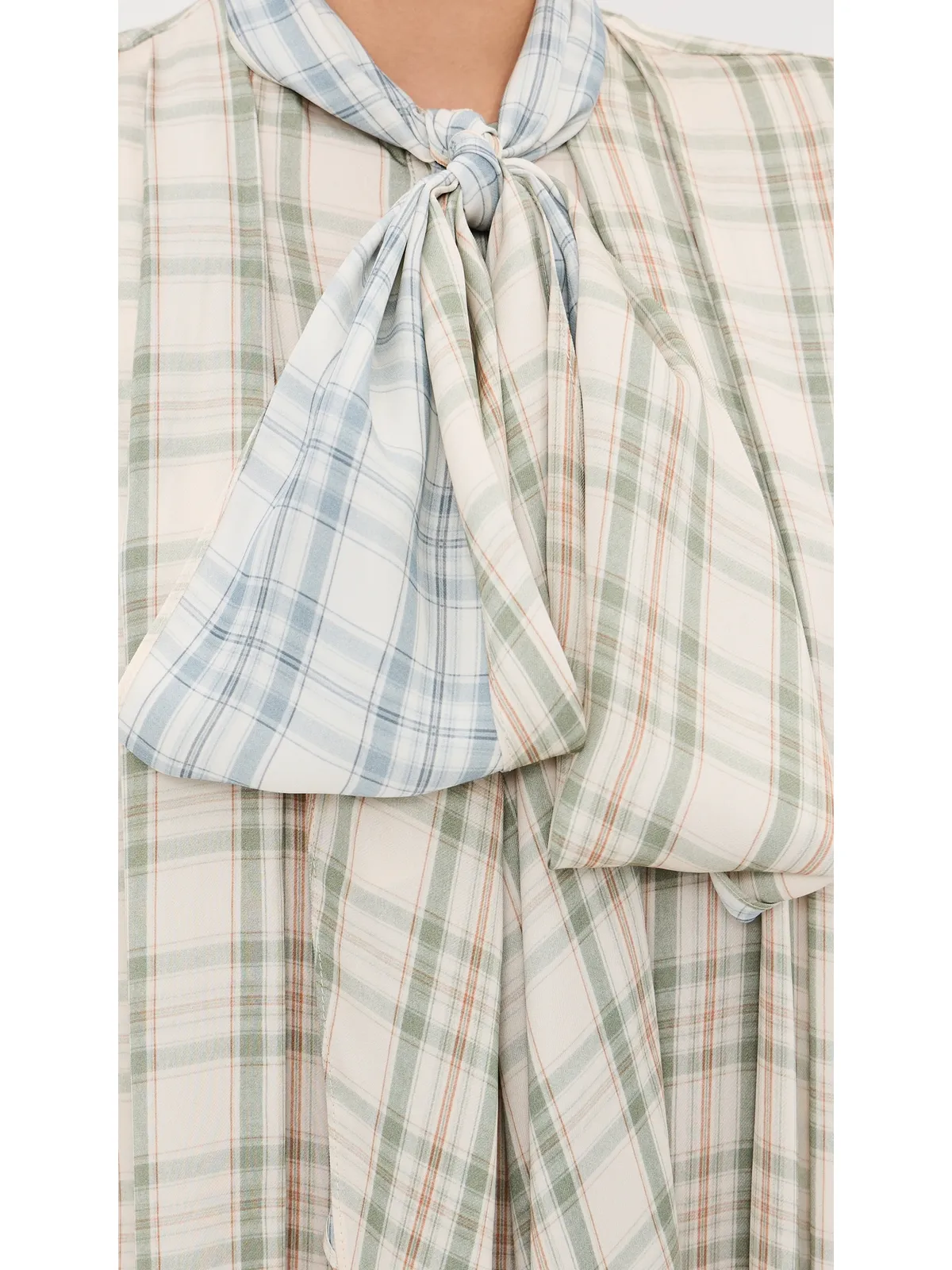 Acne Studios チェック柄チュニックドレス グリーン/ブルー - 画像6