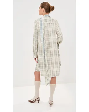 Acne Studios チェック柄チュニックドレス グリーン/ブルー - サムネイル3