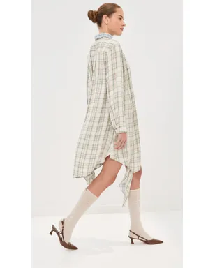 Acne Studios チェック柄チュニックドレス グリーン/ブルー - サムネイル4