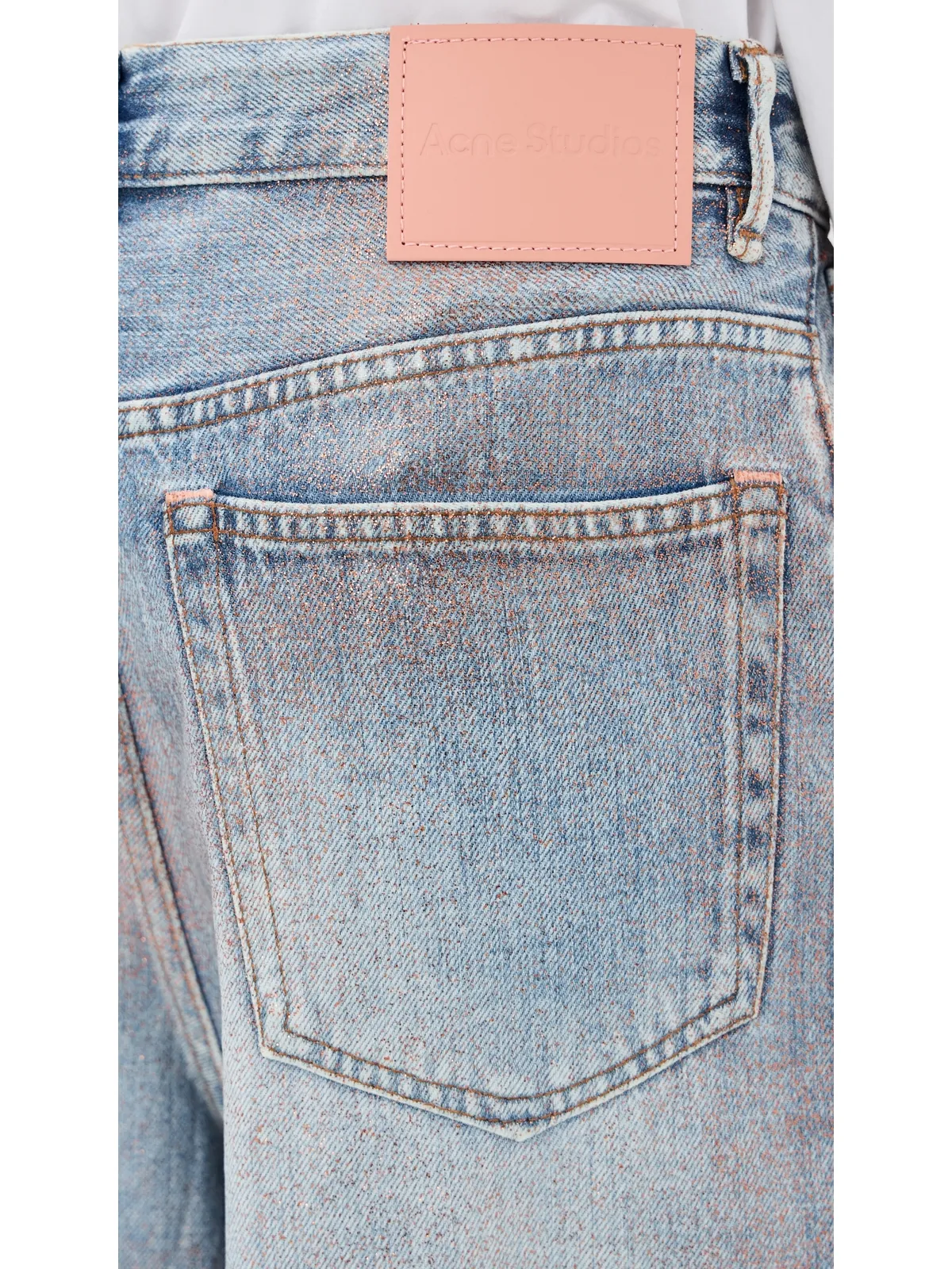 Acne Studios デニムショーツ ローズコッパー/ライトブルー - 画像6