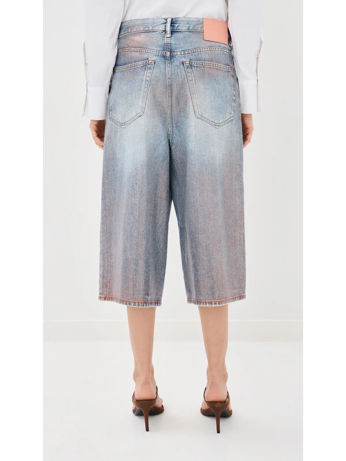 Acne Studios デニムショーツ ローズコッパー/ライトブルー - 画像4