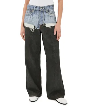 Acne Studios 1981 ピンストライプパンツ ブルー/ブラック M - サムネイル1
