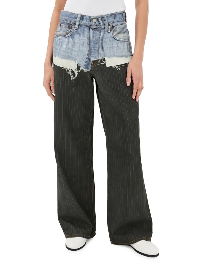 Acne Studios Acne Studios 1981 ピンストライプパンツ ブルー/ブラック Mの商品画像