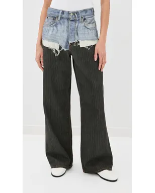 Acne Studios 1981 ピンストライプパンツ ブルー/ブラック M - サムネイル2