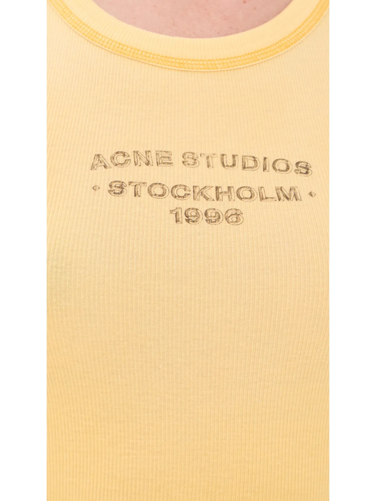 Acne Studios ノースリーブ Tシャツ ライトイエロー - 画像6
