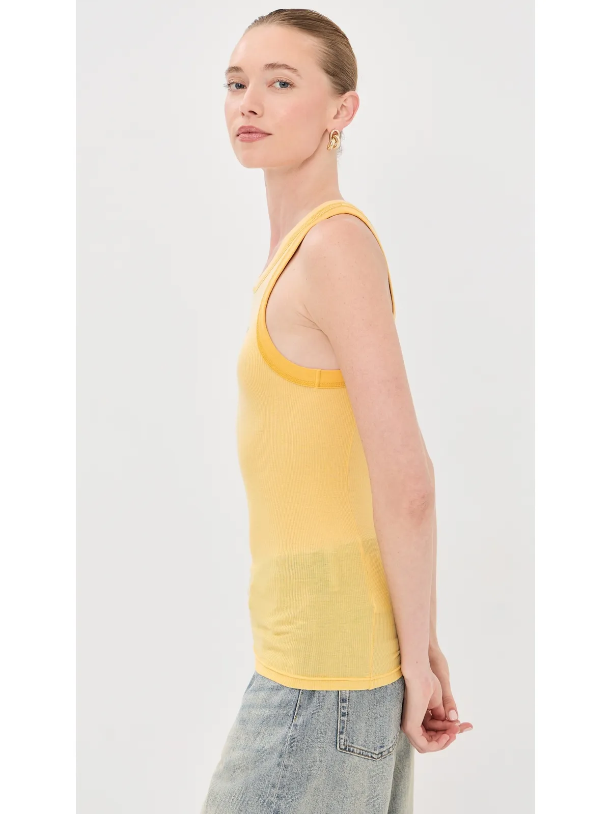 Acne Studios ノースリーブ Tシャツ ライトイエロー - 画像4
