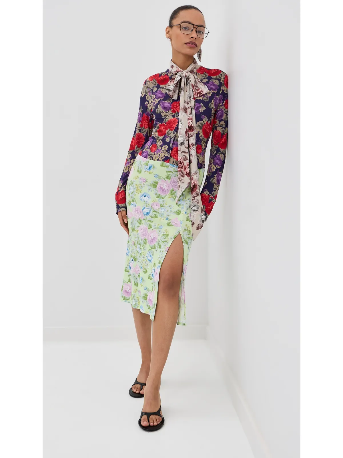 Acne Studios ロングスリーブドレス Purple/Green - 画像2