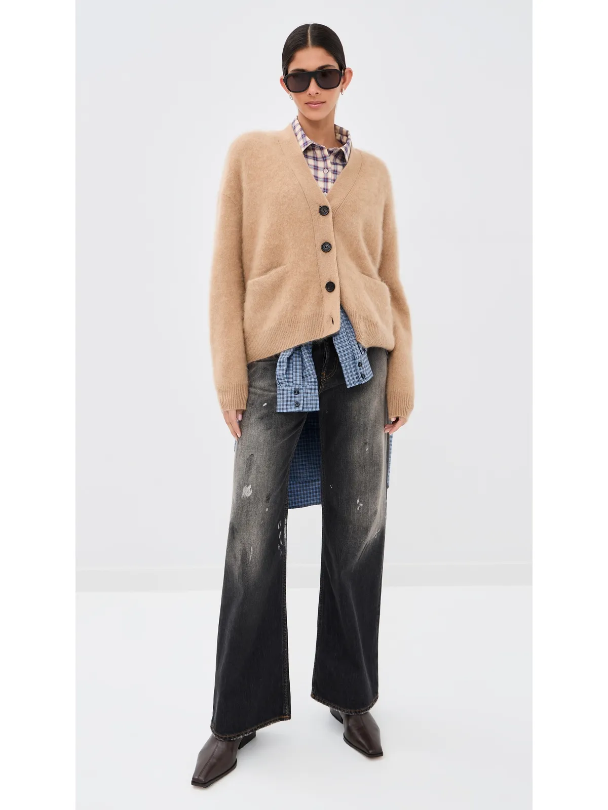 Acne Studios カシミヤ カーディガン ライトブラウン - 画像2