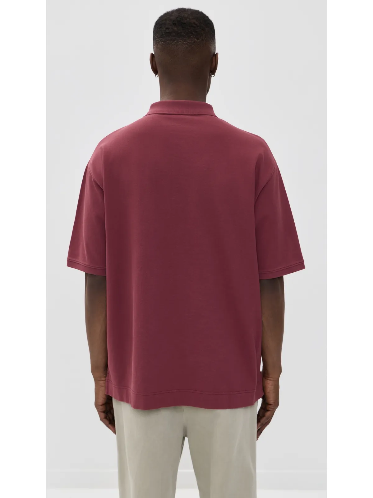 Acne Studios エグネス ワーン ポロ マルーンレッド - 画像3