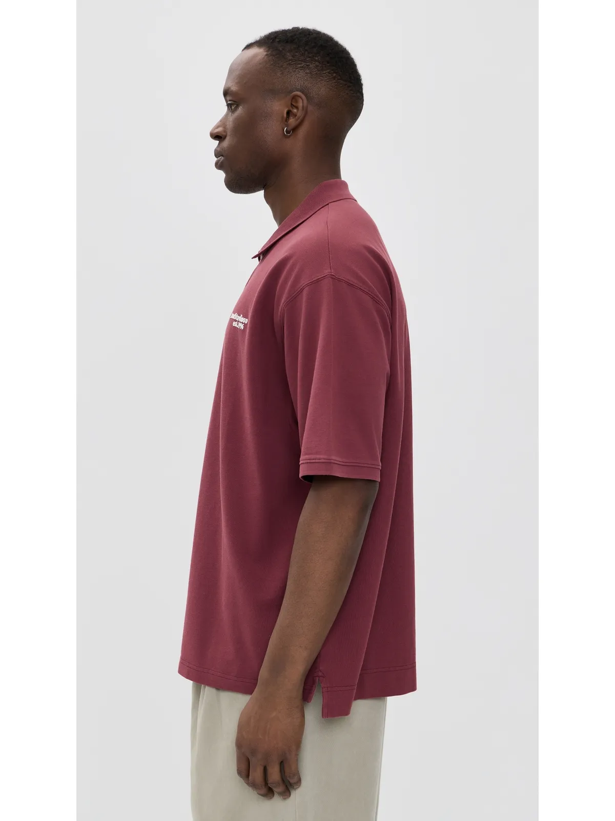 Acne Studios エグネス ワーン ポロ マルーンレッド - 画像4