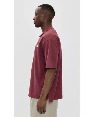 Acne Studios エグネス ワーン ポロ マルーンレッド - サムネイル4