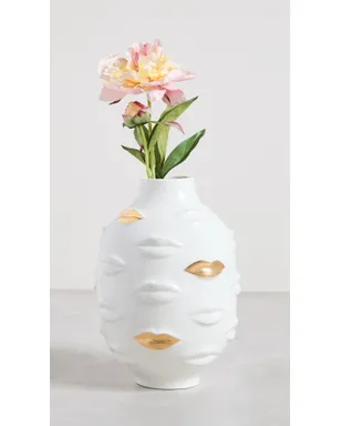 Jonathan Adler ギルデッド・ガラ ラウンド花瓶 ホワイト/ゴールド - サムネイル3
