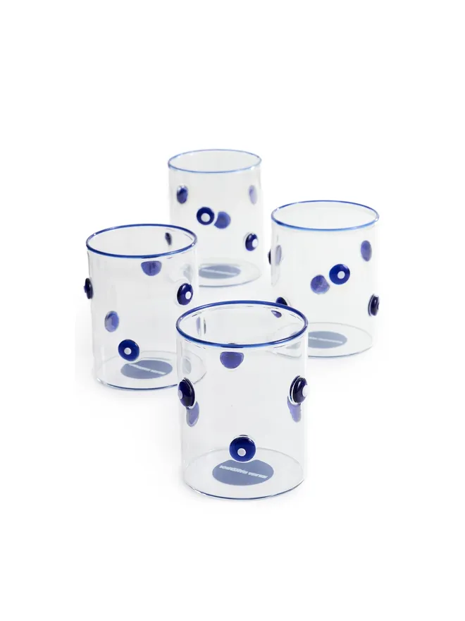 Jonathan Adler Jonathan Adler ボックスド・ドッティ ロックスグラス ブルーの商品画像