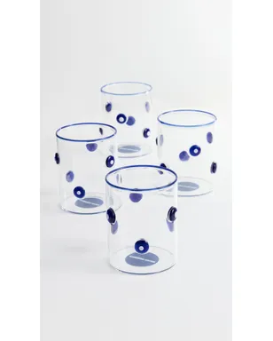 Jonathan Adler ボックスド・ドッティ ロックスグラス ブルー - サムネイル6