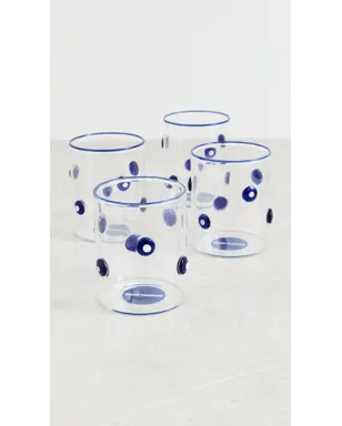 Jonathan Adler ボックスド・ドッティ ロックスグラス ブルー - サムネイル2