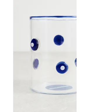 Jonathan Adler ボックスド・ドッティ ロックスグラス ブルー - サムネイル4