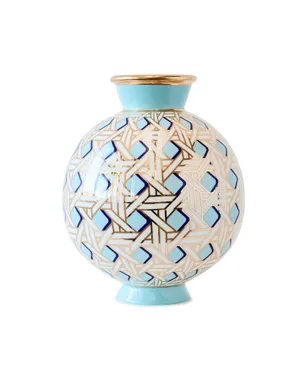 Jonathan Adler バスケットウェーブ ラウンド花瓶 ブルー - サムネイル5