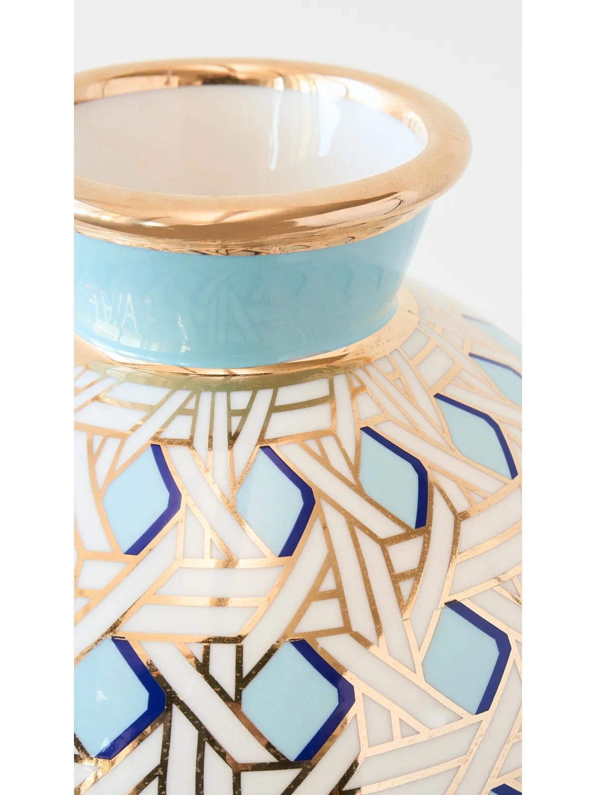 Jonathan Adler バスケットウェーブ ラウンド花瓶 ブルー - 画像4