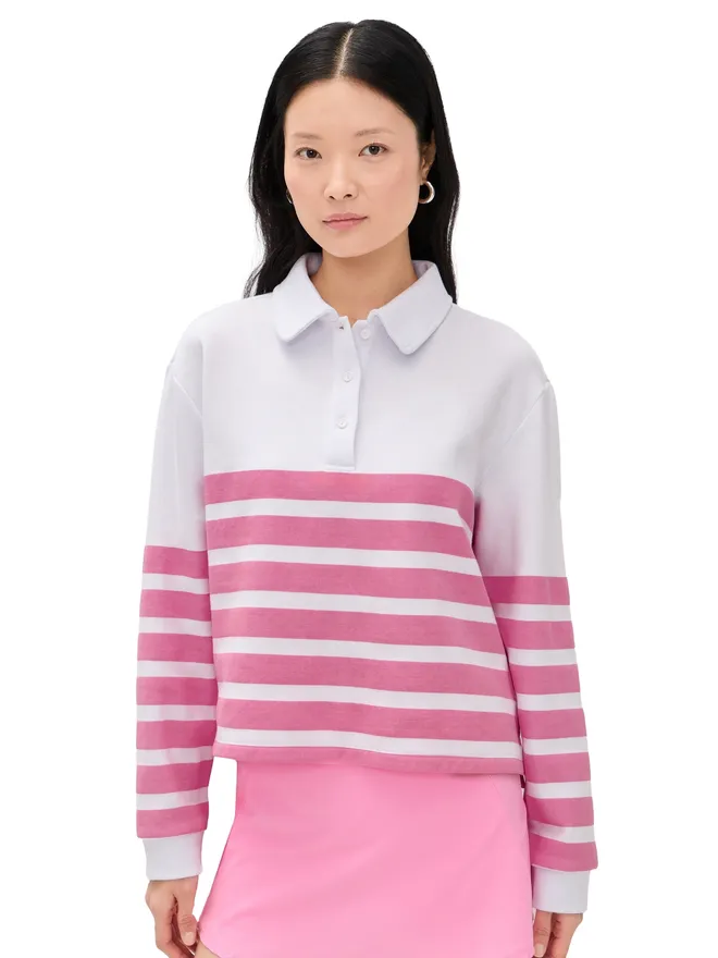 Addison Bay Addison Bay ベティ ラグビー スウェットシャツ バブルガム Cabana ストライプの商品画像