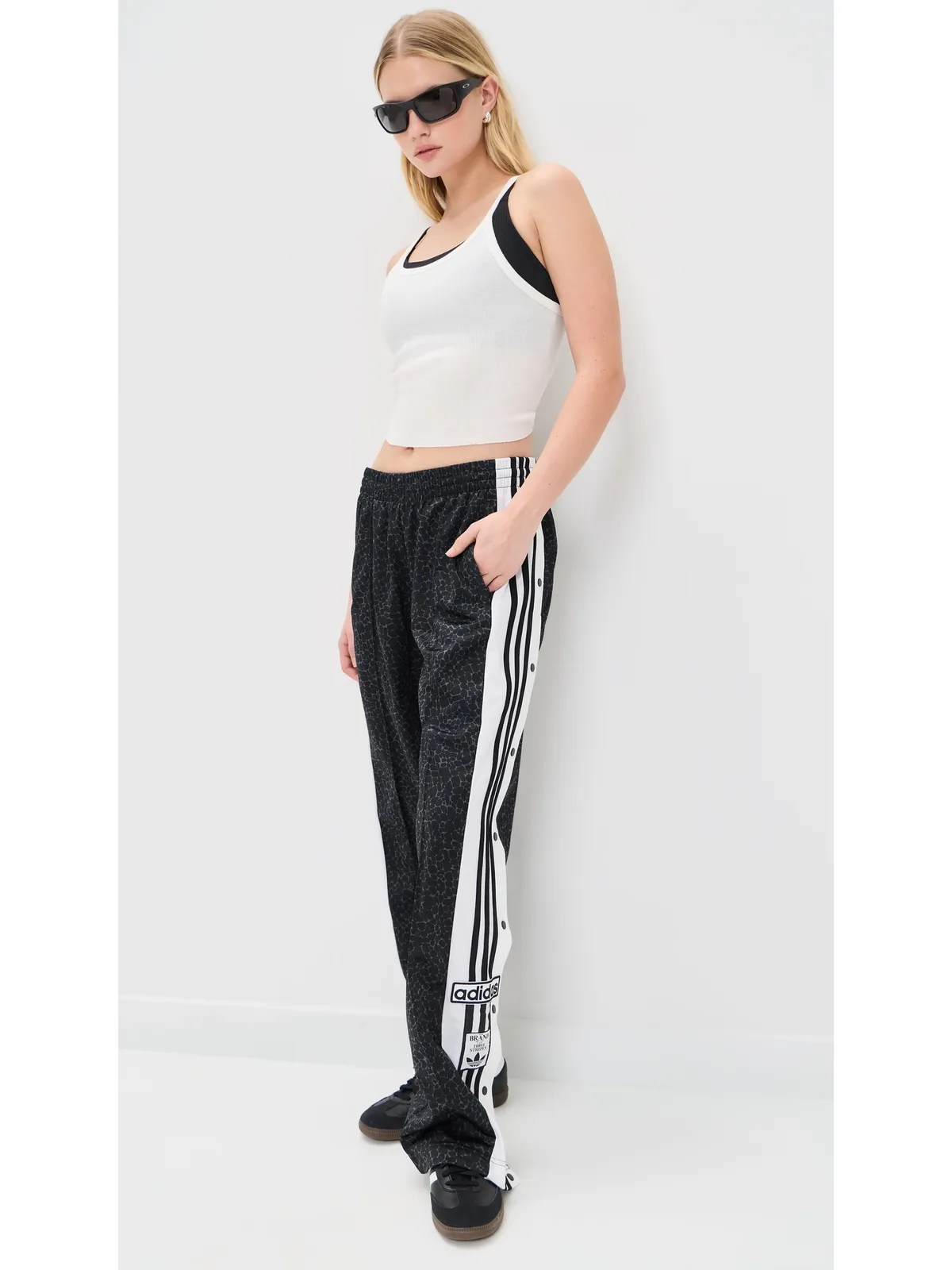 adidas AOP アディブレーク パンツ ブラック/グレー - 画像5