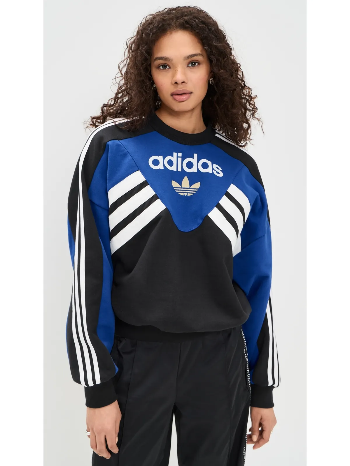 adidas クルー ネック カットライン ロイヤルブルー/ブラック - 画像3