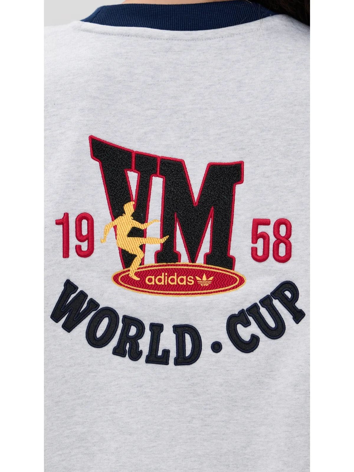adidas Sweden World Cup クルー スウェットシャツ ライトグレー ヘザー/ナイトインディゴ - 画像6
