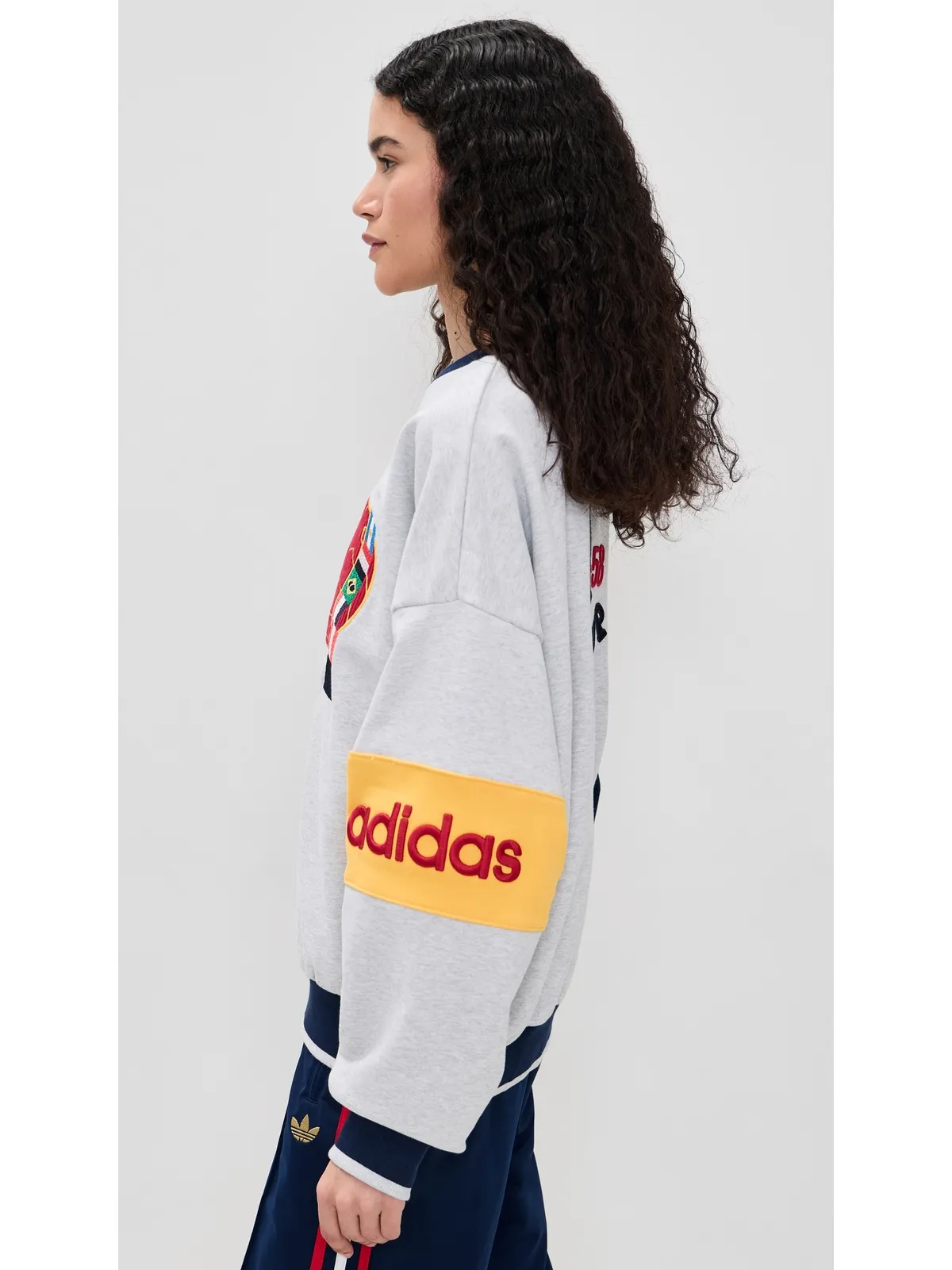 adidas Sweden World Cup クルー スウェットシャツ ライトグレー ヘザー/ナイトインディゴ - 画像4