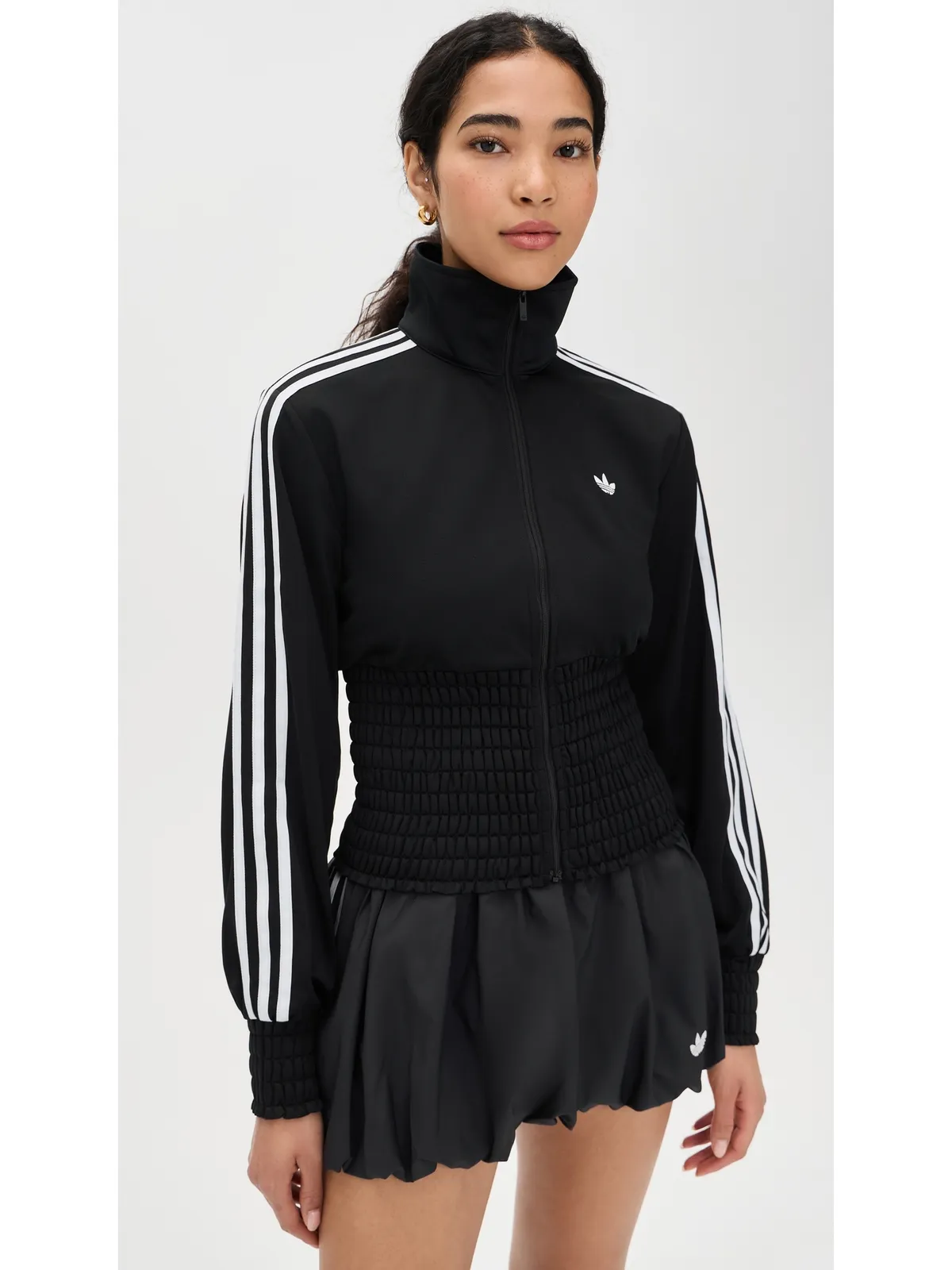 adidas スモック入りファイアバード トラックトップ ブラック M - 画像2