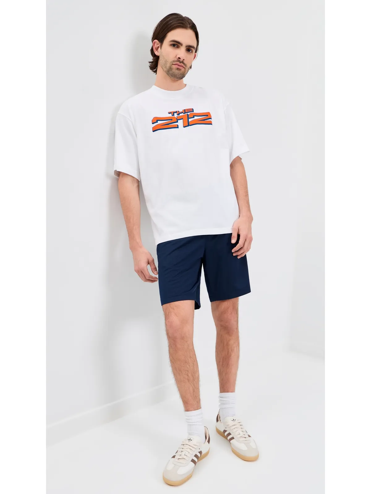adidas NYシティTシャツ ホワイト/ブルー - 画像5