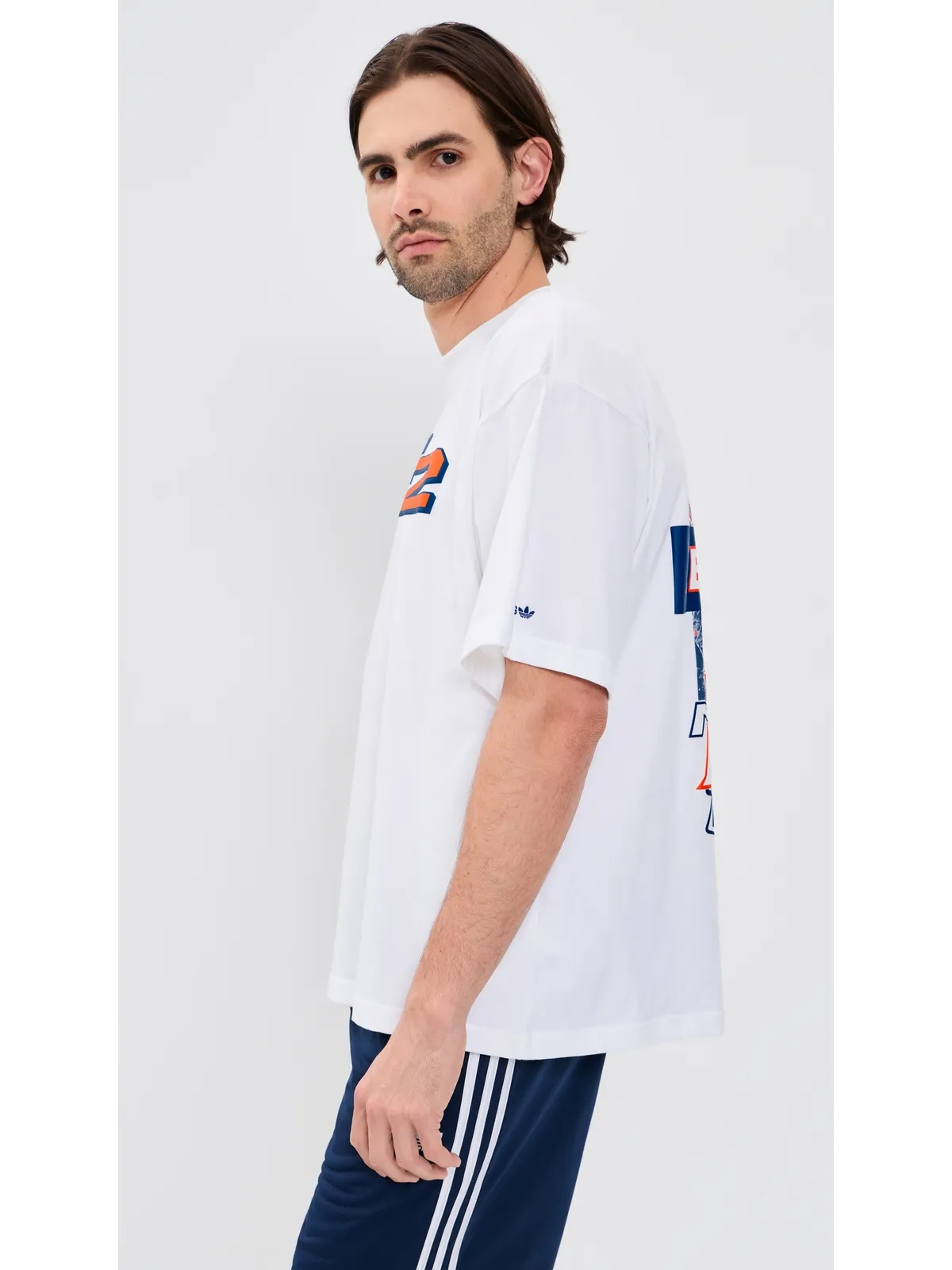 adidas NYシティTシャツ ホワイト/ブルー - 画像4