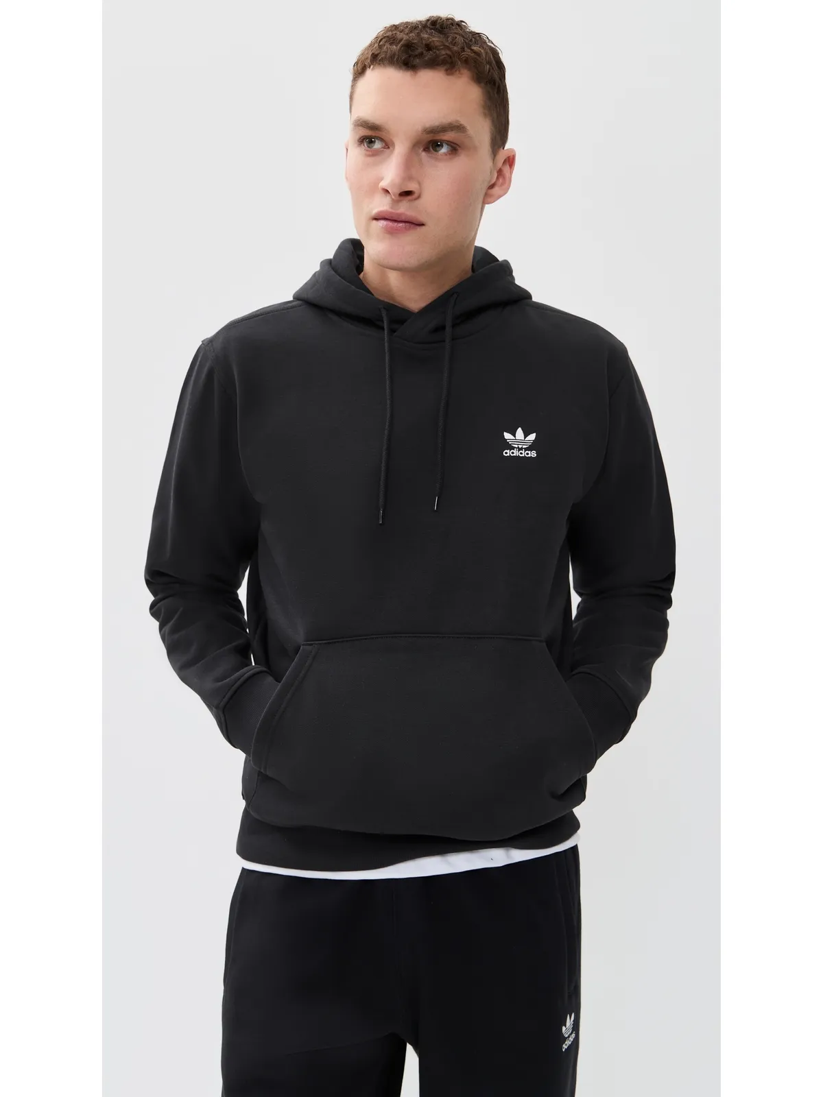 adidas Trefoil Essentials フーディー ブラック - 画像2