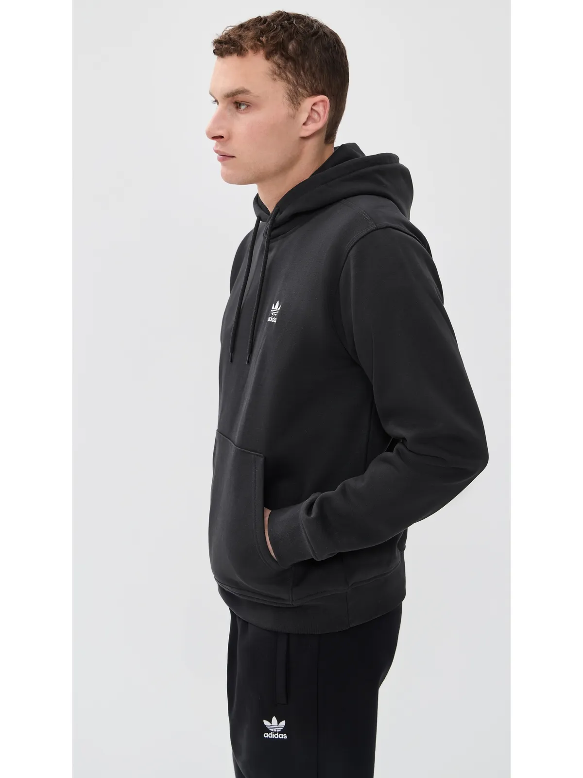 adidas Trefoil Essentials フーディー ブラック - 画像4