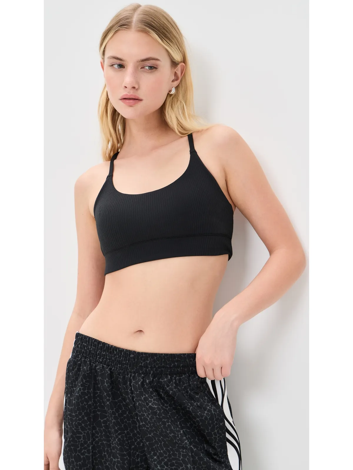 adidas All Me ライトサポートリブ ブラ ブラック M - 画像3