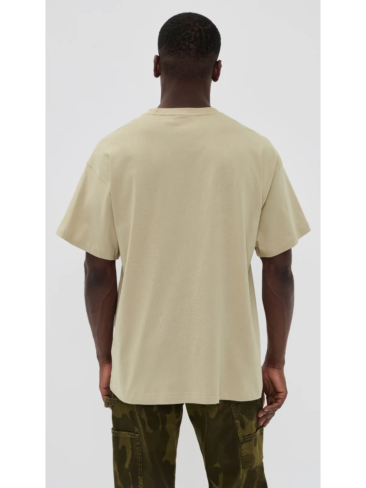 adidas Trefoil Essentials オーバーサイズTシャツ ストーンカーキ M - 画像3