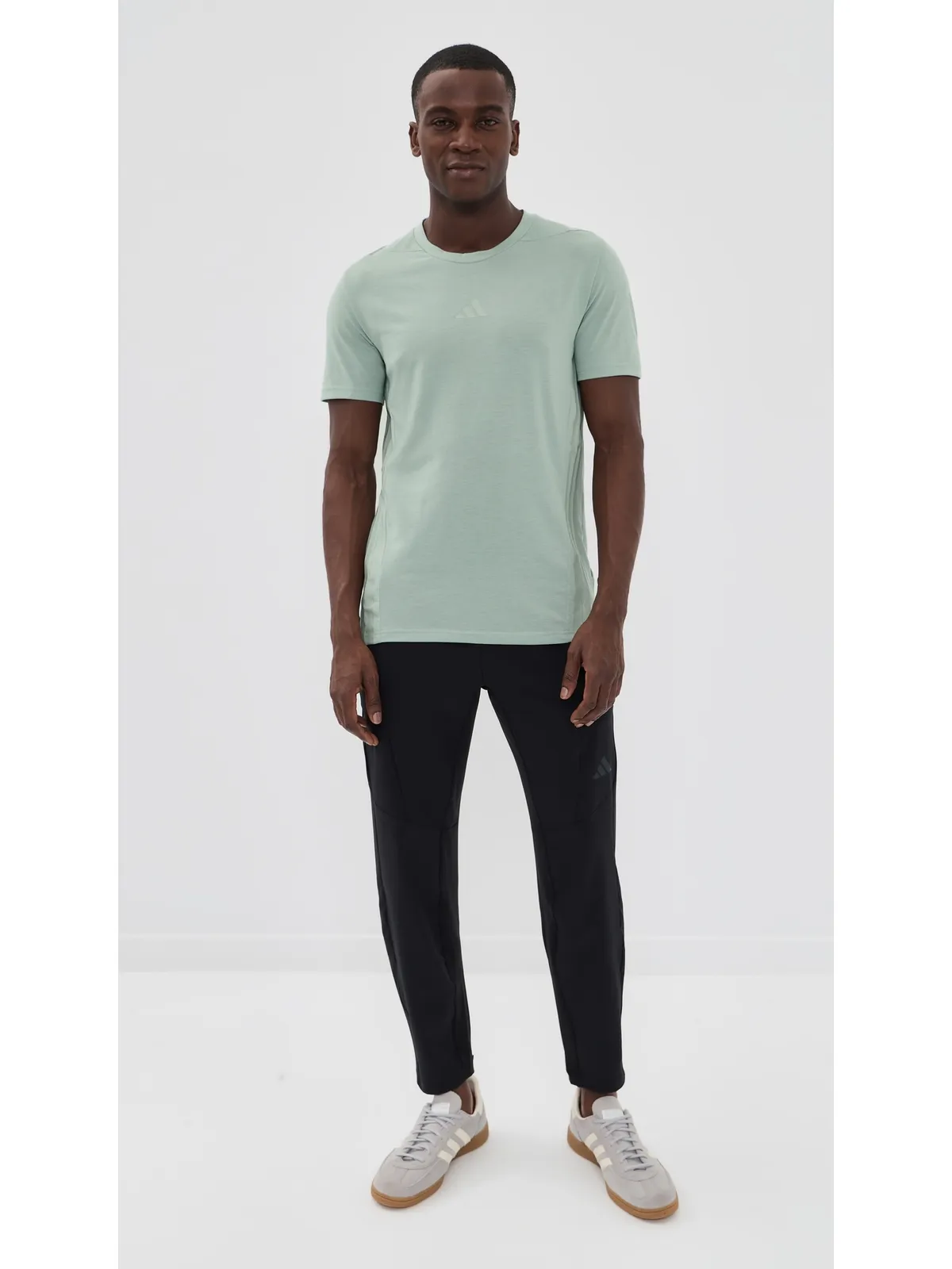 adidas トレーニング用 3ストライプ ワークアウト Tシャツ ワンダーセージ サイズM - 画像5
