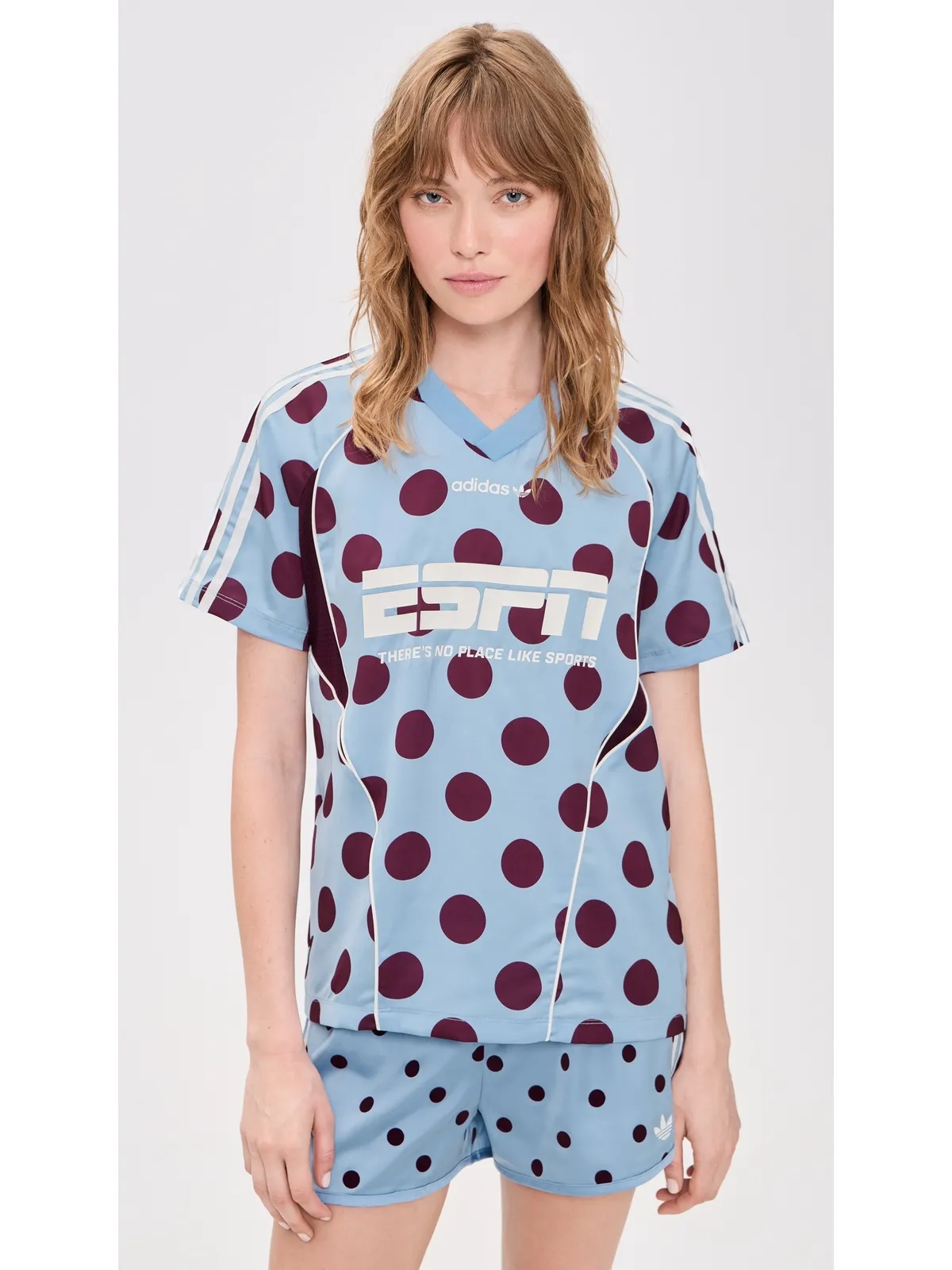 adidas サテン半袖Tシャツ クリアスカイ - 画像3