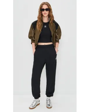 adidas エッセンシャルズ ルーズ フリース ジョガーパンツ ブラック - サムネイル5