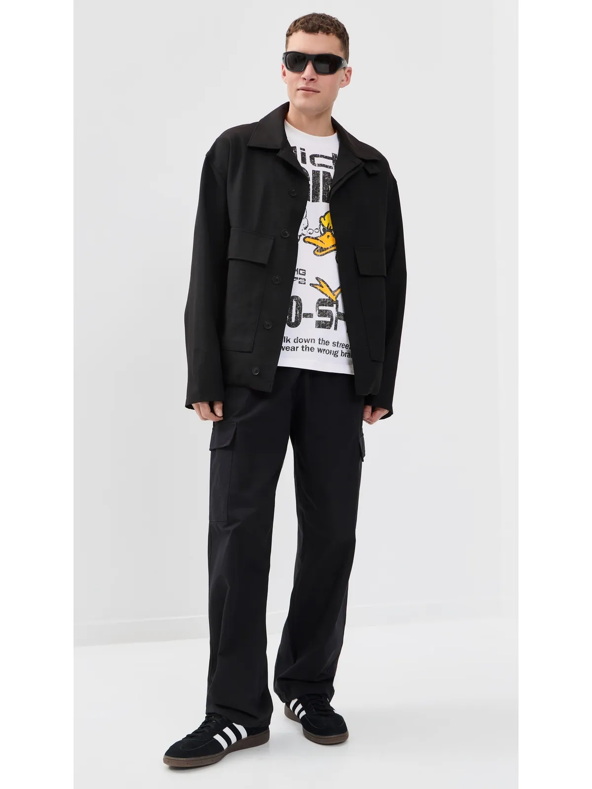 adidas Shoemakers グラフィックTシャツ オーロラコーヒー色 M - 画像5