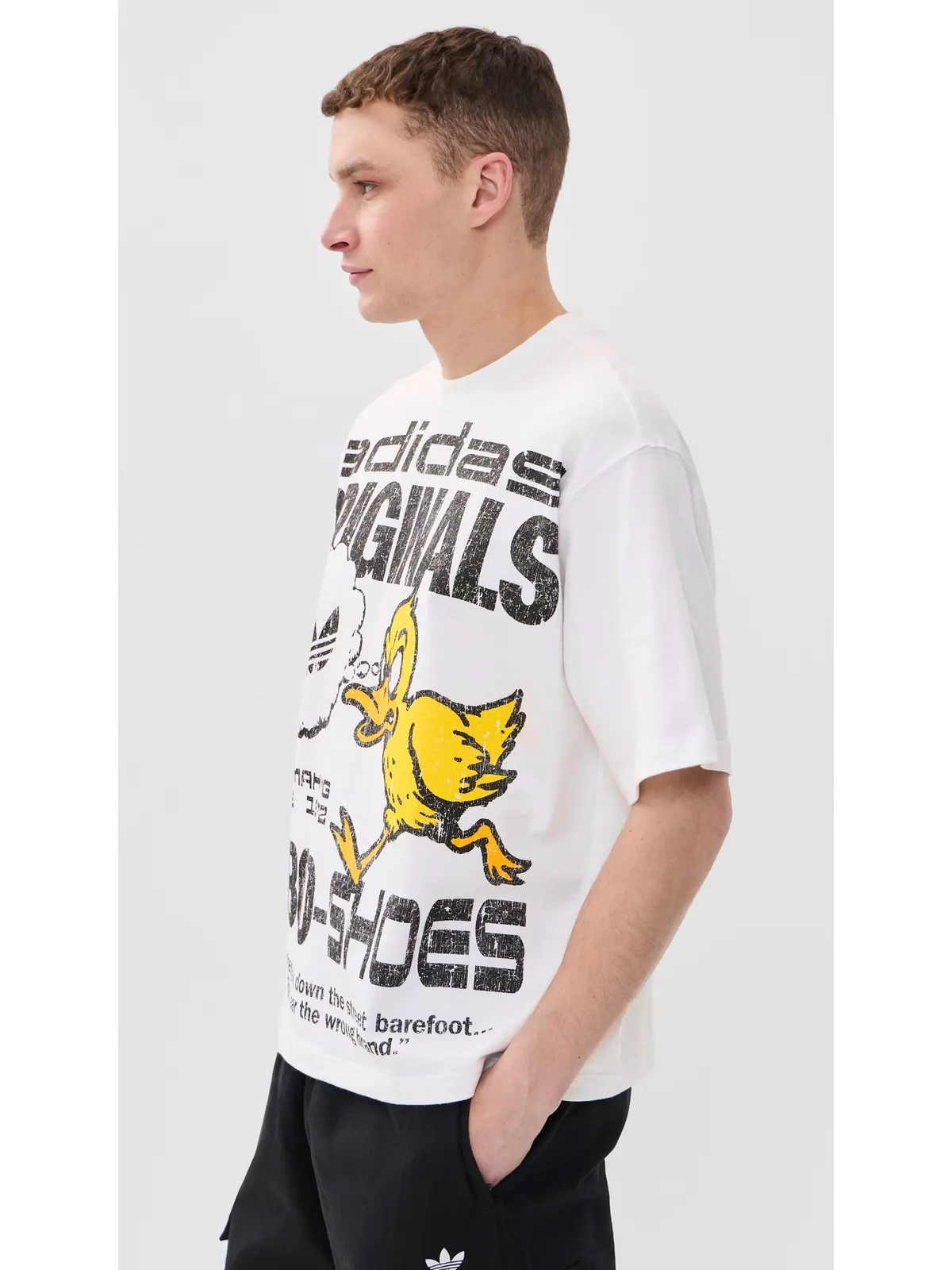 adidas Shoemakers グラフィックTシャツ オーロラコーヒー色 M - 画像4