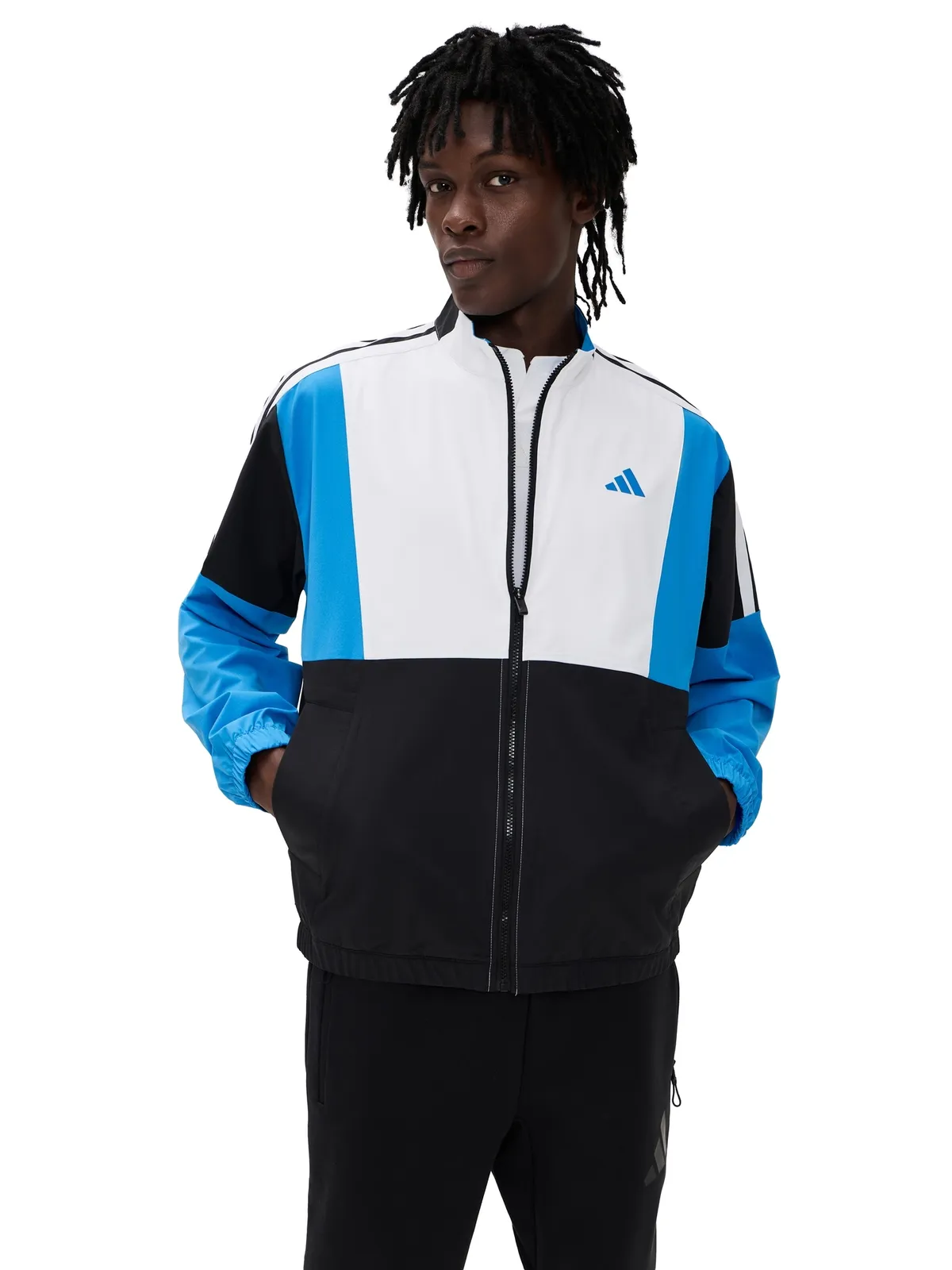 Adidas Golf フルジップ ウィンドブレーカー ジャケット ブラック - 画像1