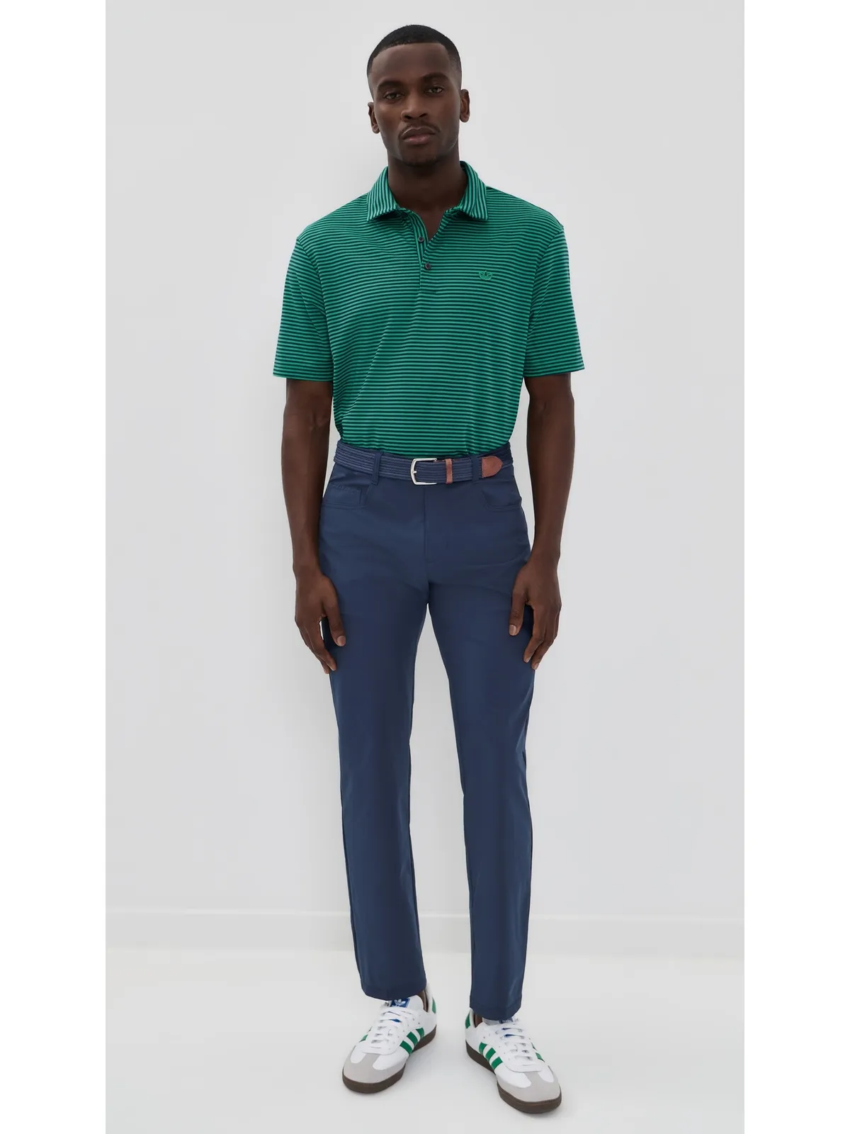 Adidas Golf ストライプ柄ピケポロシャツ - 画像5