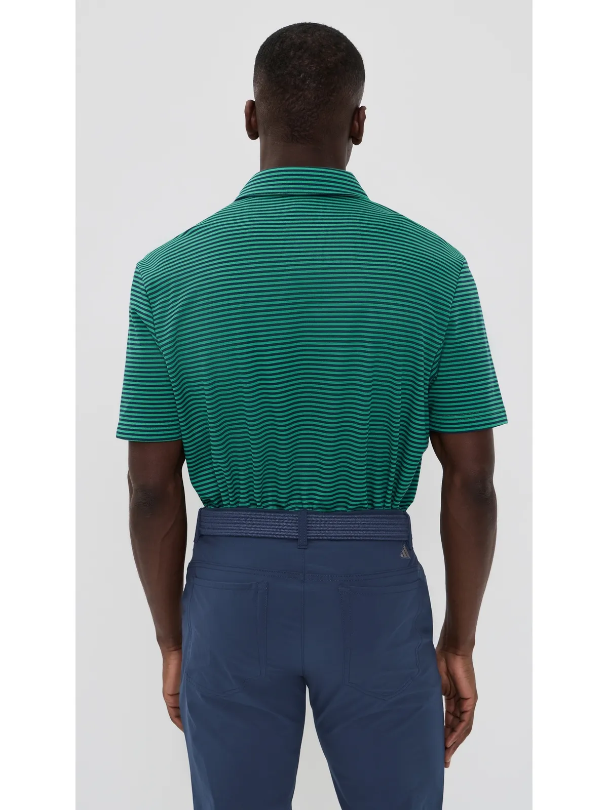 Adidas Golf ストライプ柄ピケポロシャツ - 画像3