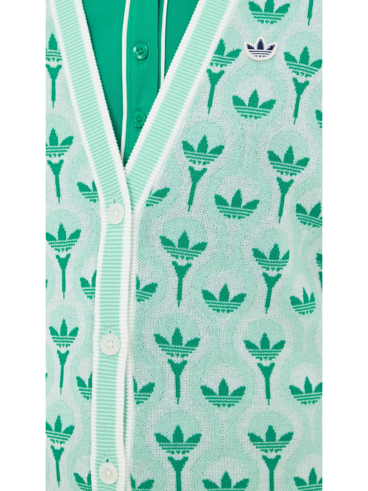Adidas Golf オールオーバー カーディガン ホワイト/クリアミント M - 画像6