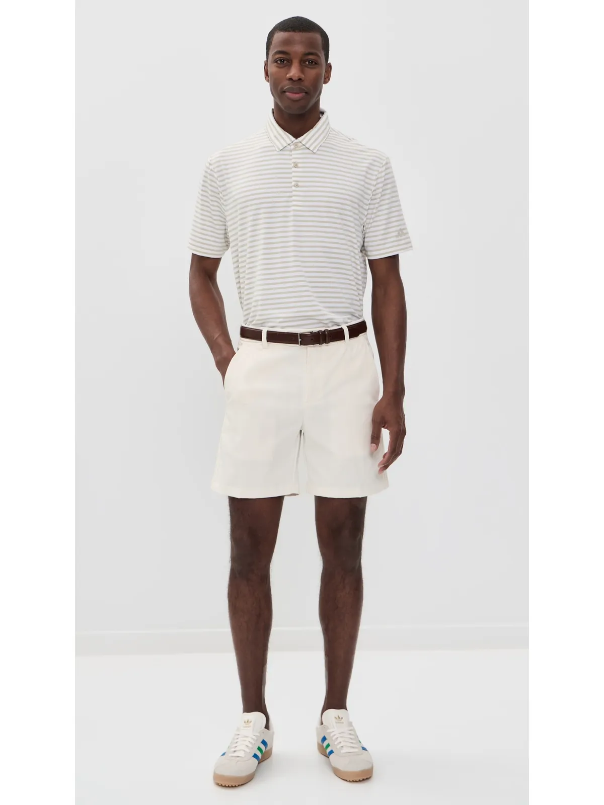 Adidas Golf Ultimate365ストライプポロシャツ - 画像5