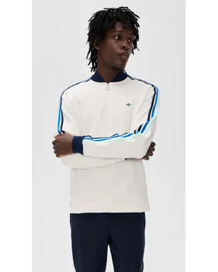 Adidas Golf オリジナルス 3ストライプ 1/4ジップ チャークホワイト/ナイトインディゴ メンズ - サムネイル2