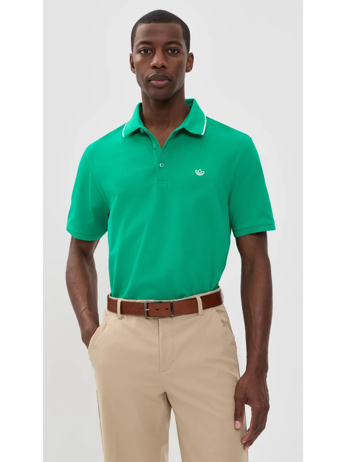 Adidas Golf ツイストニット トレフォイル ポロシャツ - 画像2