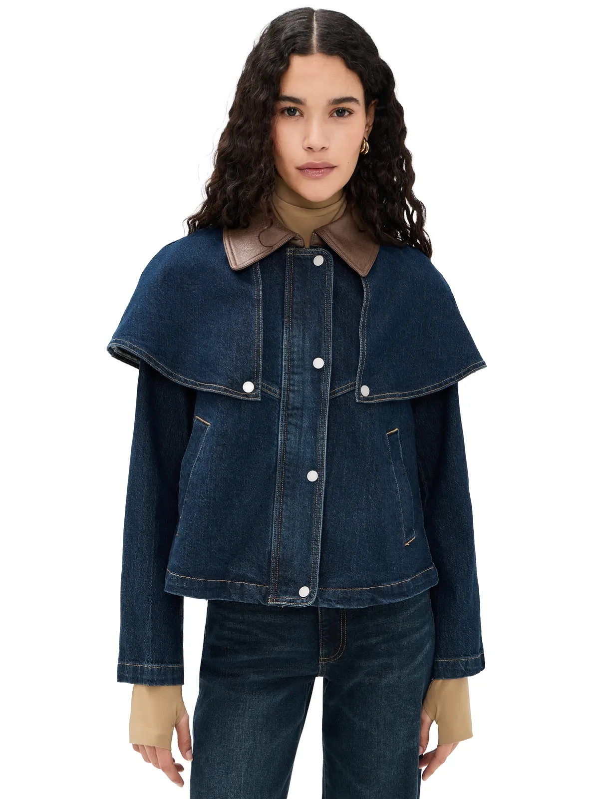 Avec Les Filles Cape Jacket Raw Indigo - 画像1