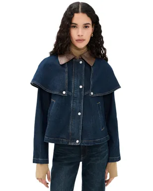 Avec Les Filles Cape Jacket Raw Indigo - サムネイル1