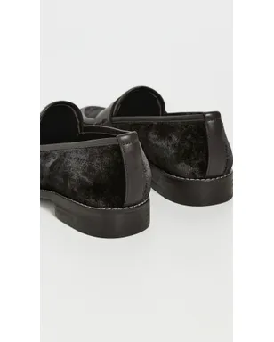 Andrea Gomez カミラ チョコレートベルベット ローファー - サムネイル4