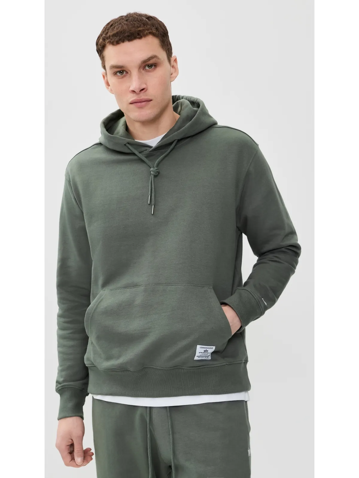 Alpha Industries エッセンシャル フレンチテリー フーディ Gen II Field Grey - 画像2